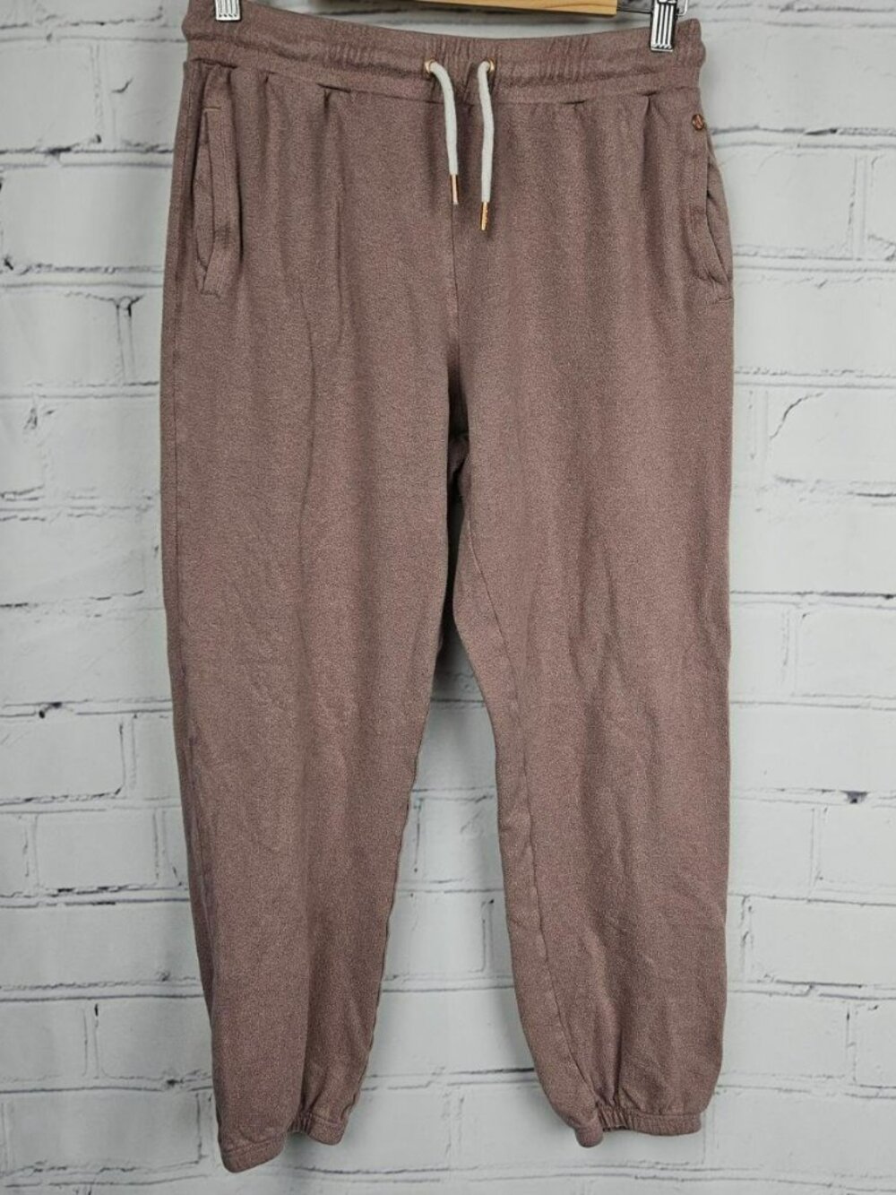 Volcom Lived In Lounge Cozy Brown Jogger Sweatpants Womens S 4-6 Pull On Casual